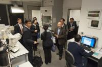 The delegation tours the Core Laboratories of the School